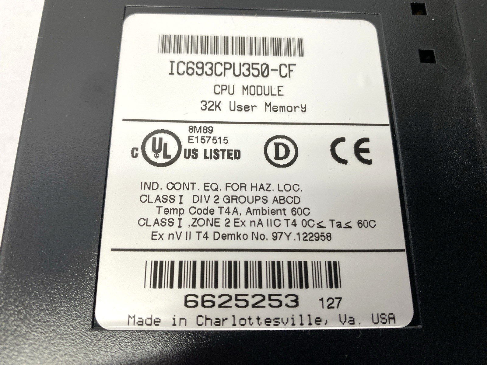 IC693CPU350-CF | GE Fanuc CPU Module 32K User Memory - For parts or not working - Maverick Industrial Sales