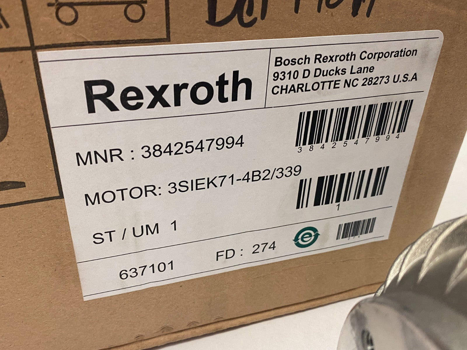 Bosch Rexroth 3842547994 Electric Motor 3-Phase 0.42kW 3SIEK71-4B2/339 - Maverick Industrial Sales