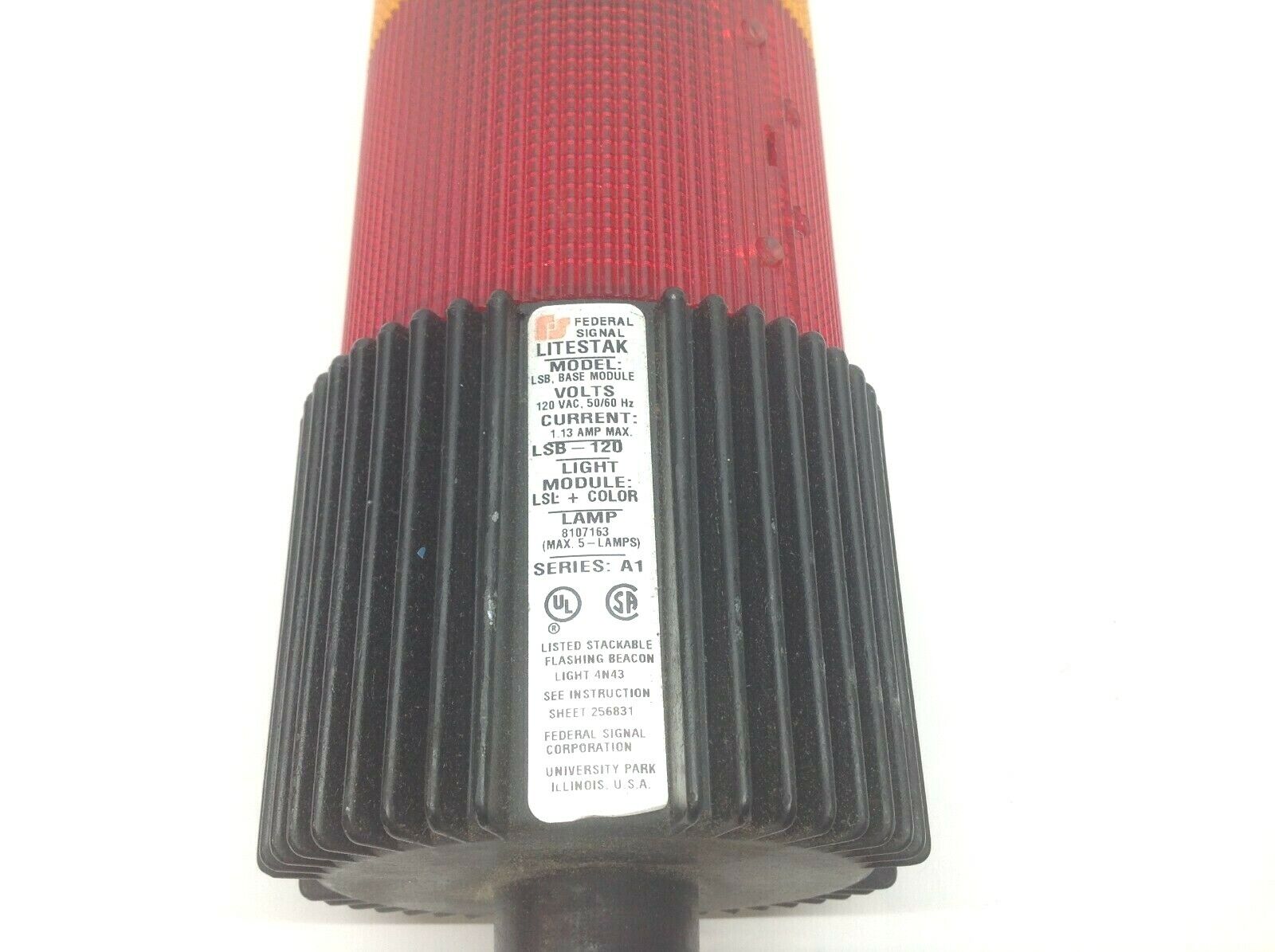 Federal Signal Litestak LSB-120 120 VAC Base Module with LSL-Red, LSL-Amber - Maverick Industrial Sales