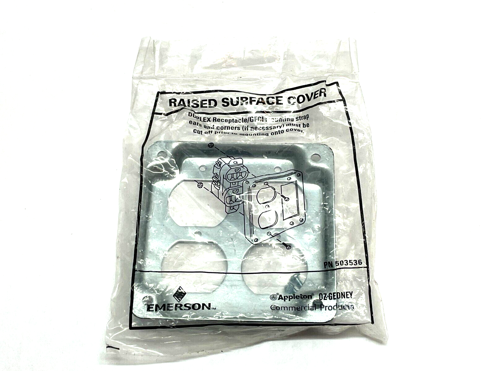 Emerson Electric 503536 Raised Surface Receptacle Cover LOT OF 2 - Maverick Industrial Sales
