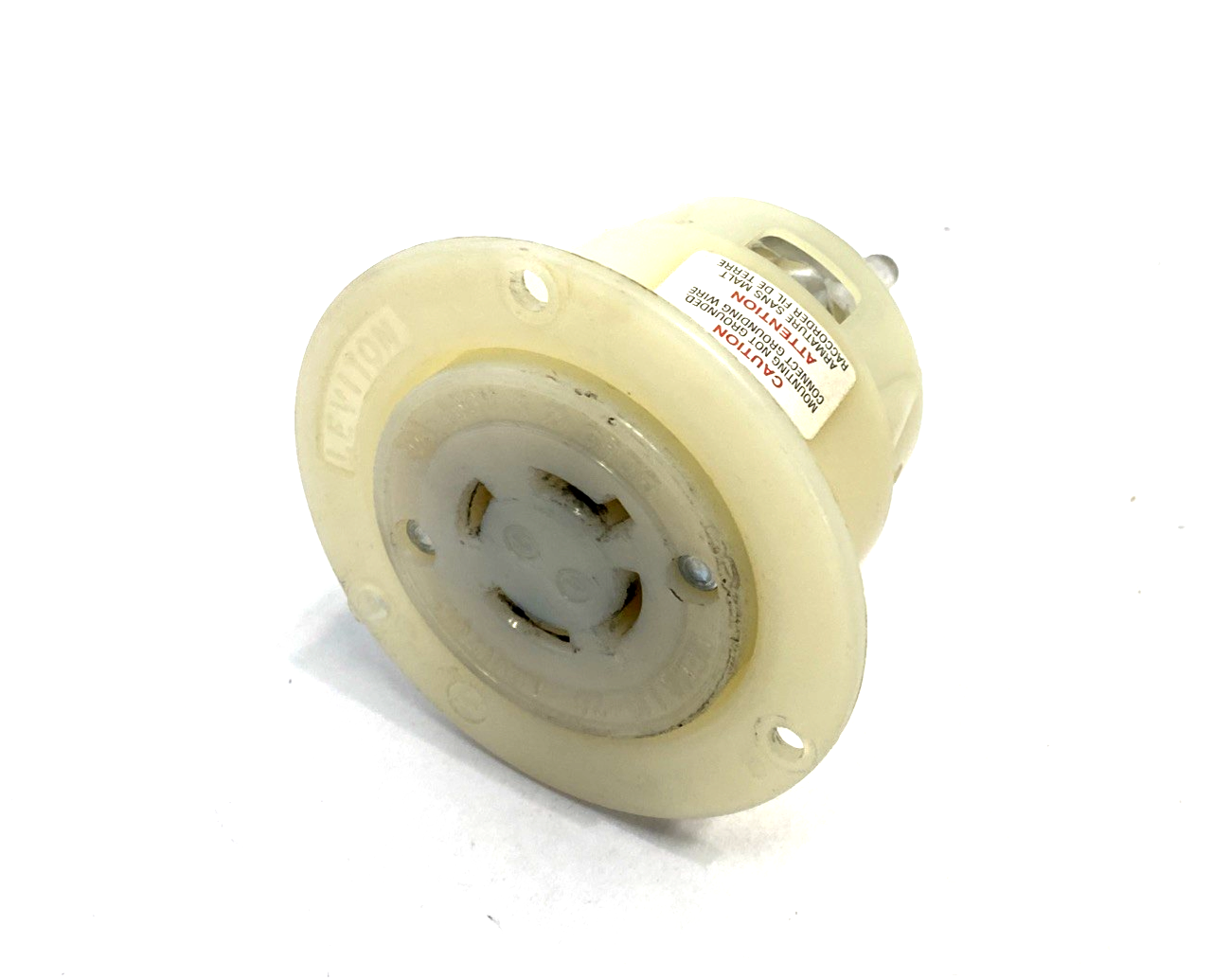 2436 | Leviton Flanged Outlet Locking Receptacle 20A 480V 3PH, L16-20R, LOT OF 11 - Used - Maverick Industrial Sales