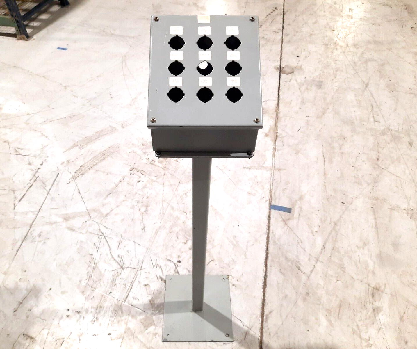 Wiegmann WPBA9 30mm Push Button Enclosure, 9 Hole, w/ 3-1/2' Podium Stand - Maverick Industrial Sales