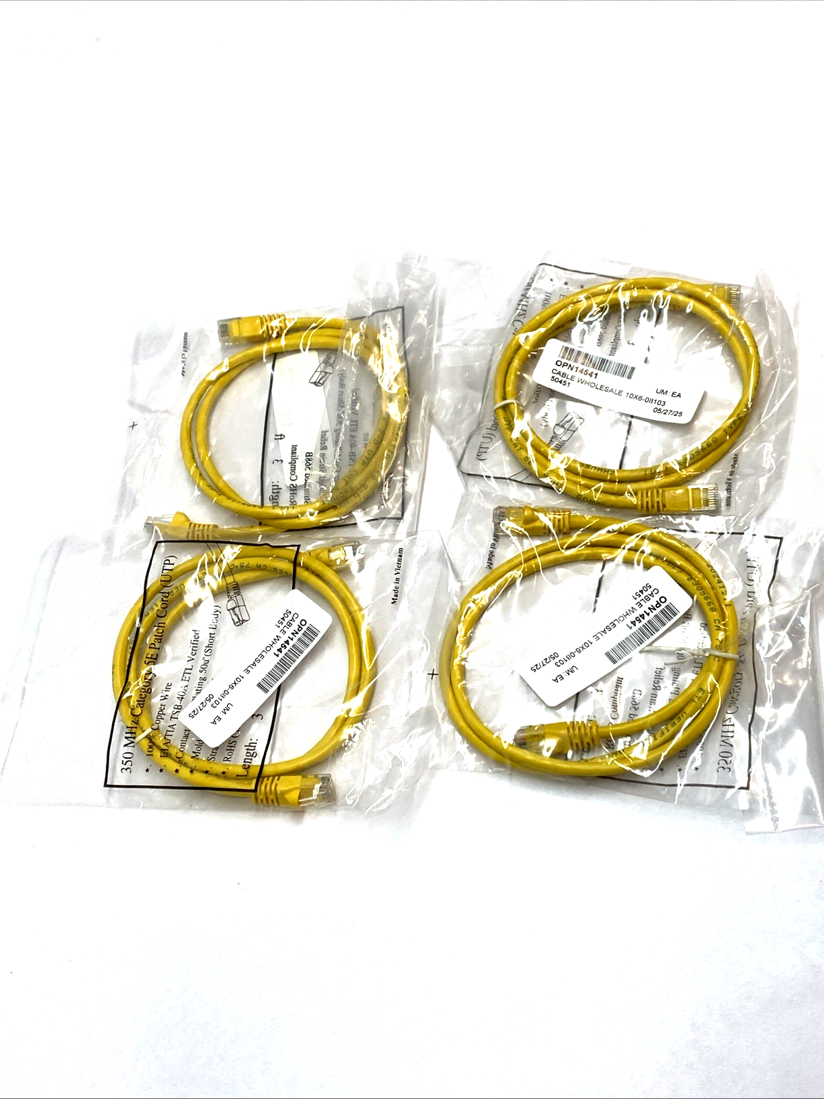 Cat5e E305668 24 AWG 350MHz UTP Type CM Cable LOT OF 4 - Maverick Industrial Sales