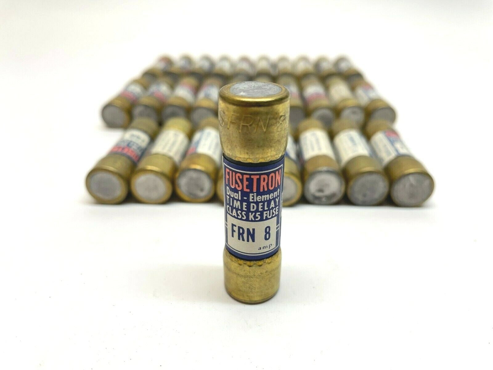 Fusetron FRN 8 amp. Dual-Element Time Delay Class K5 Fuse, LOT OF 29 FUSES - Maverick Industrial Sales