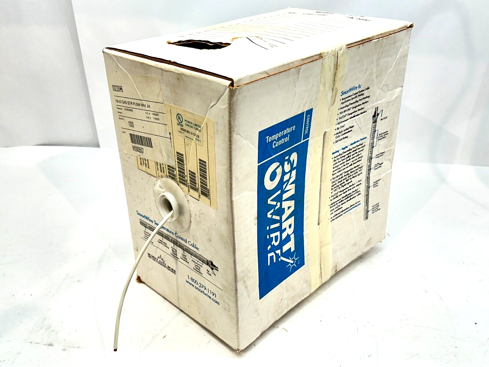 Smartwire 002330-B 18 AWG 3 Conductor Shielded Plenum White Jacket 644ft - Maverick Industrial Sales