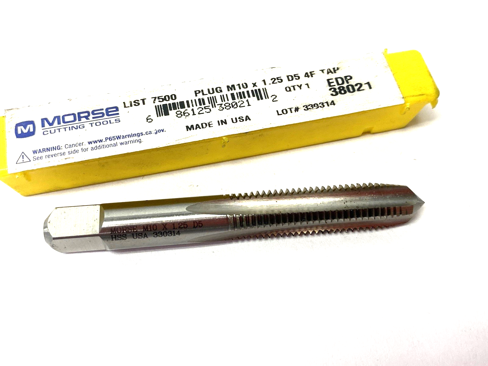 Morse Cutting Tools 38021 Plug Tap 7500 M10 × 1.25 PLUG_D5 - Maverick Industrial Sales