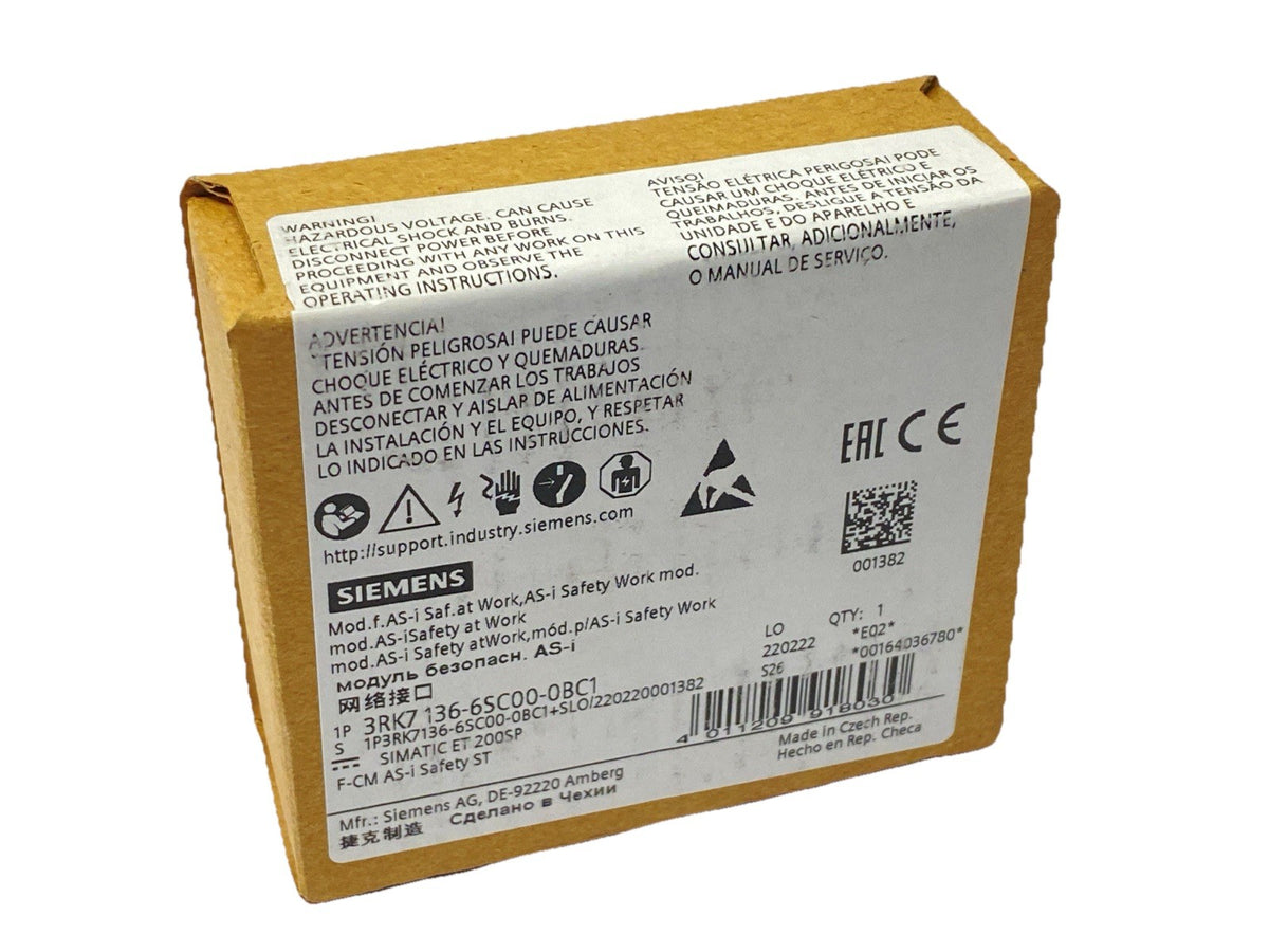 Siemens 3RK7136-6SC00-0BC1 SIMATIC ET 200SP Safety Communication Module - Maverick Industrial Sales