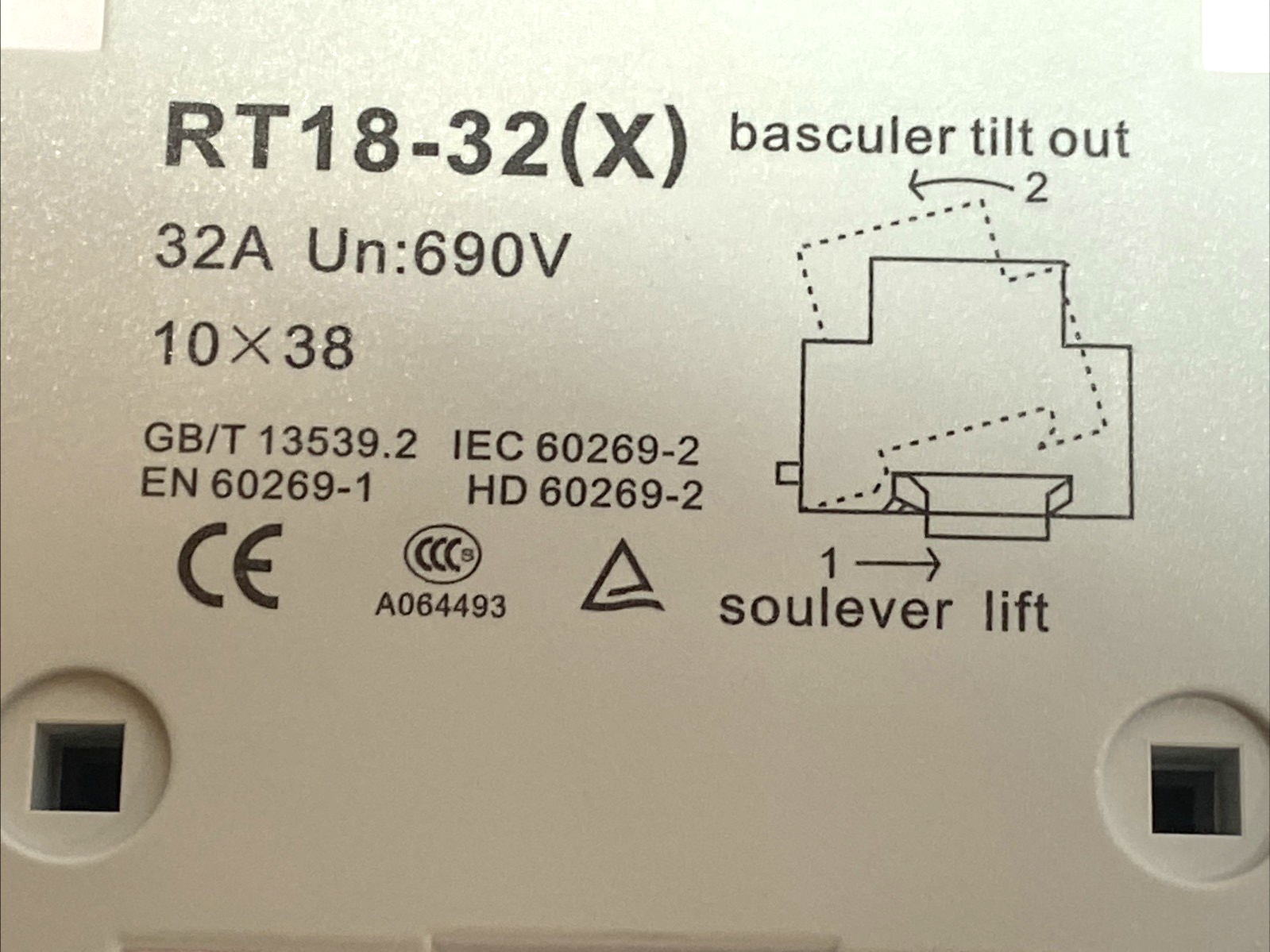 RT18-32X | MRO Fuse Holder 10x38mm 32A 380–500V 1-Pole DIN Rail LOT OF 3 - New – Open box - Maverick Industrial Sales