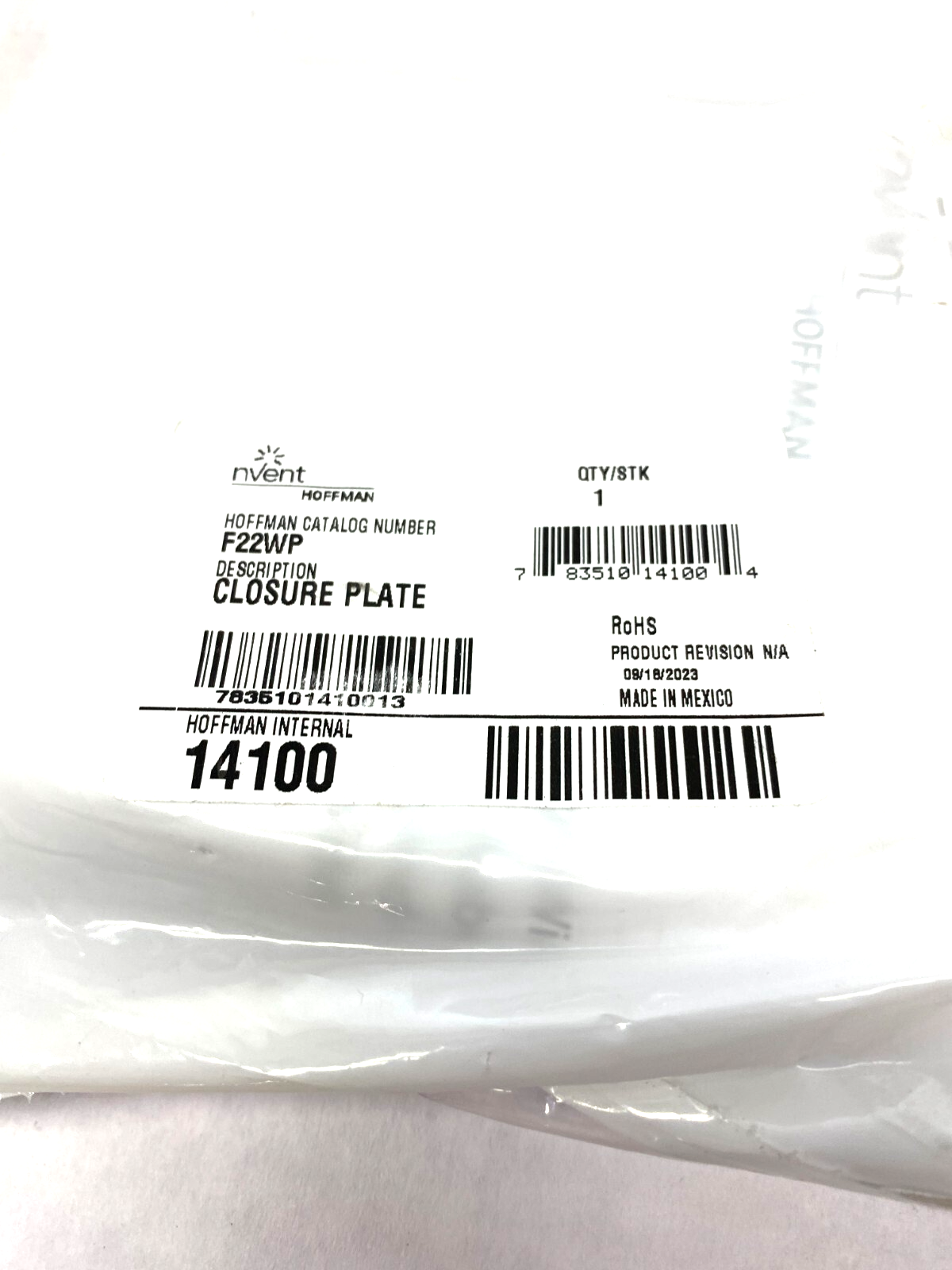 Hoffman F22WP Closure Plate - Maverick Industrial Sales