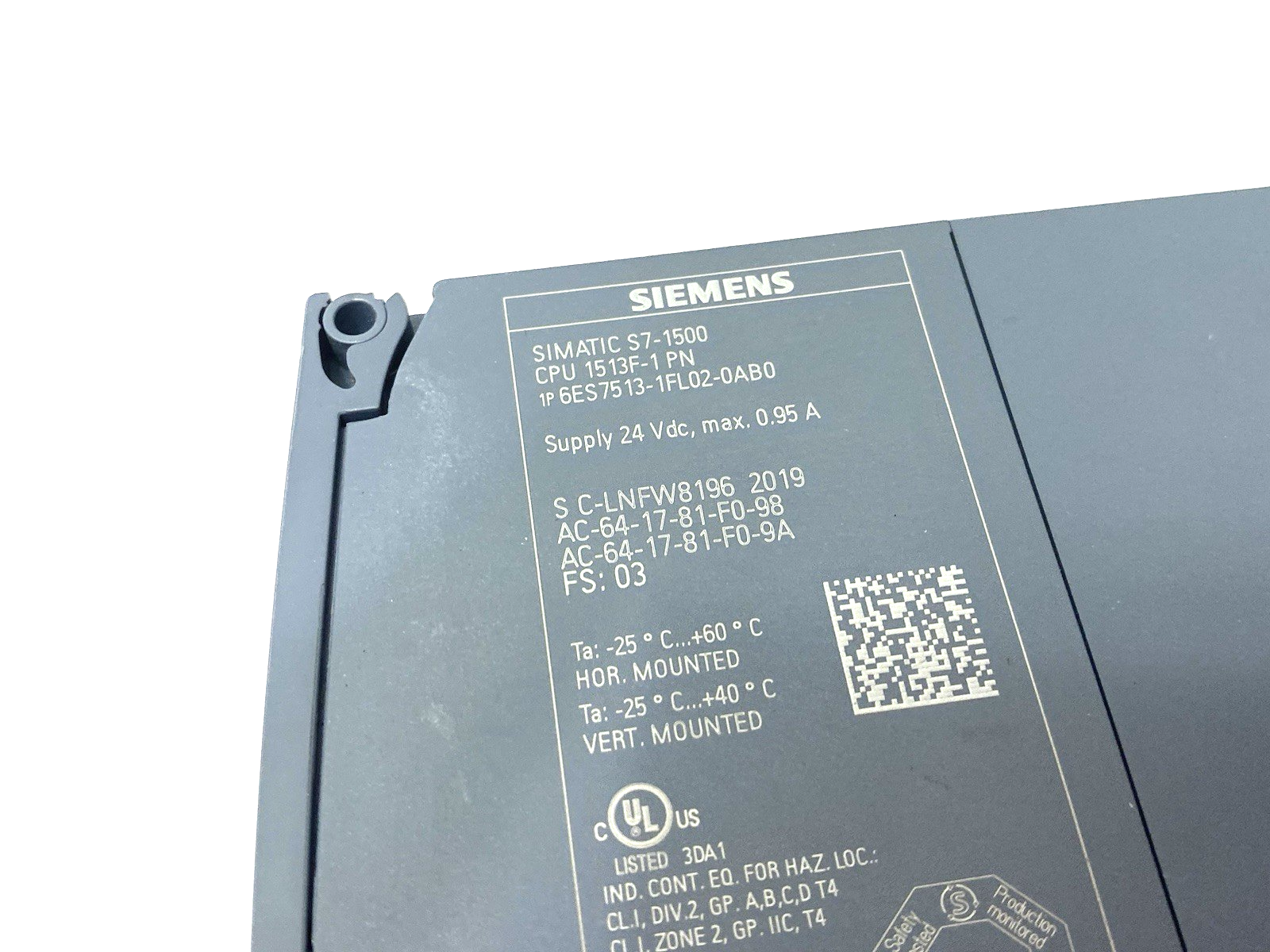 6ES7513-1FL02-0AB0 | Siemens SIMATIC S7-1500F CPU Unit 1513F-1 PN - Used - Maverick Industrial Sales