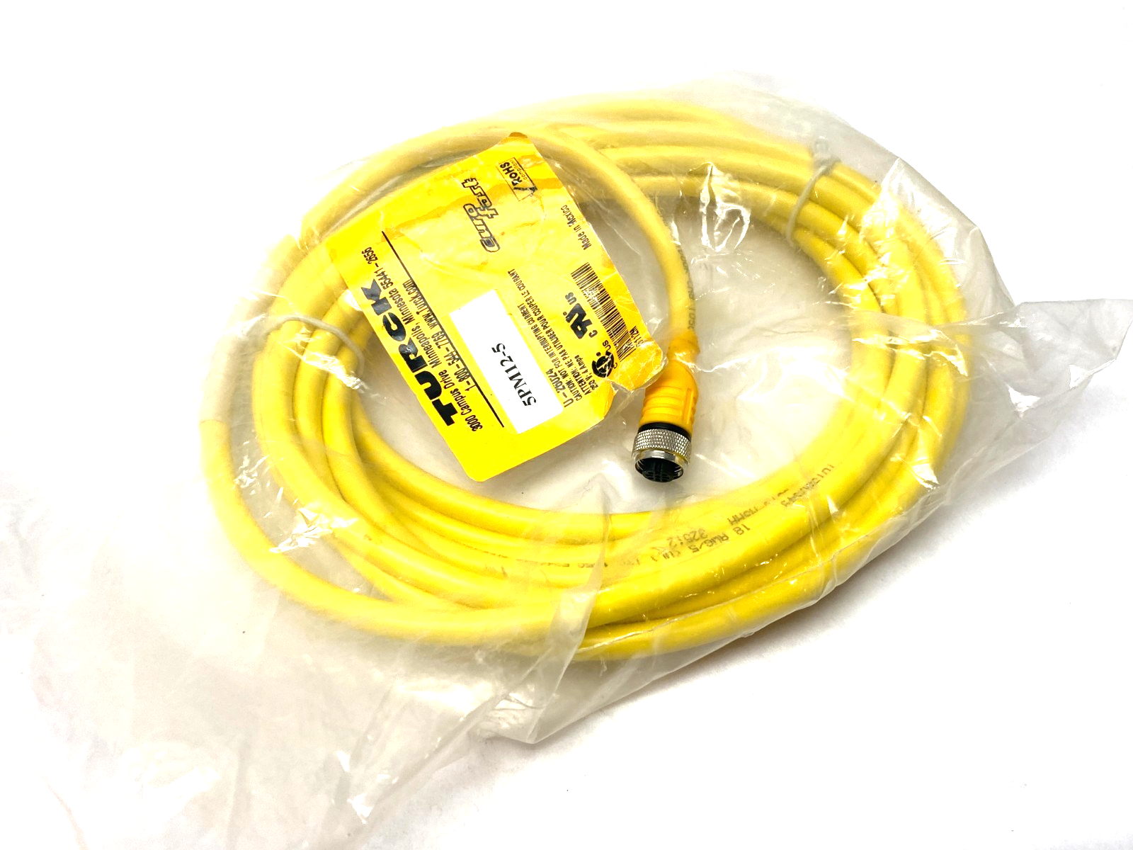 Turck RKC 4.5T-5/CS10288 Eurofast Single Ended Cordset 5-Pin M12, U-26024 - Maverick Industrial Sales