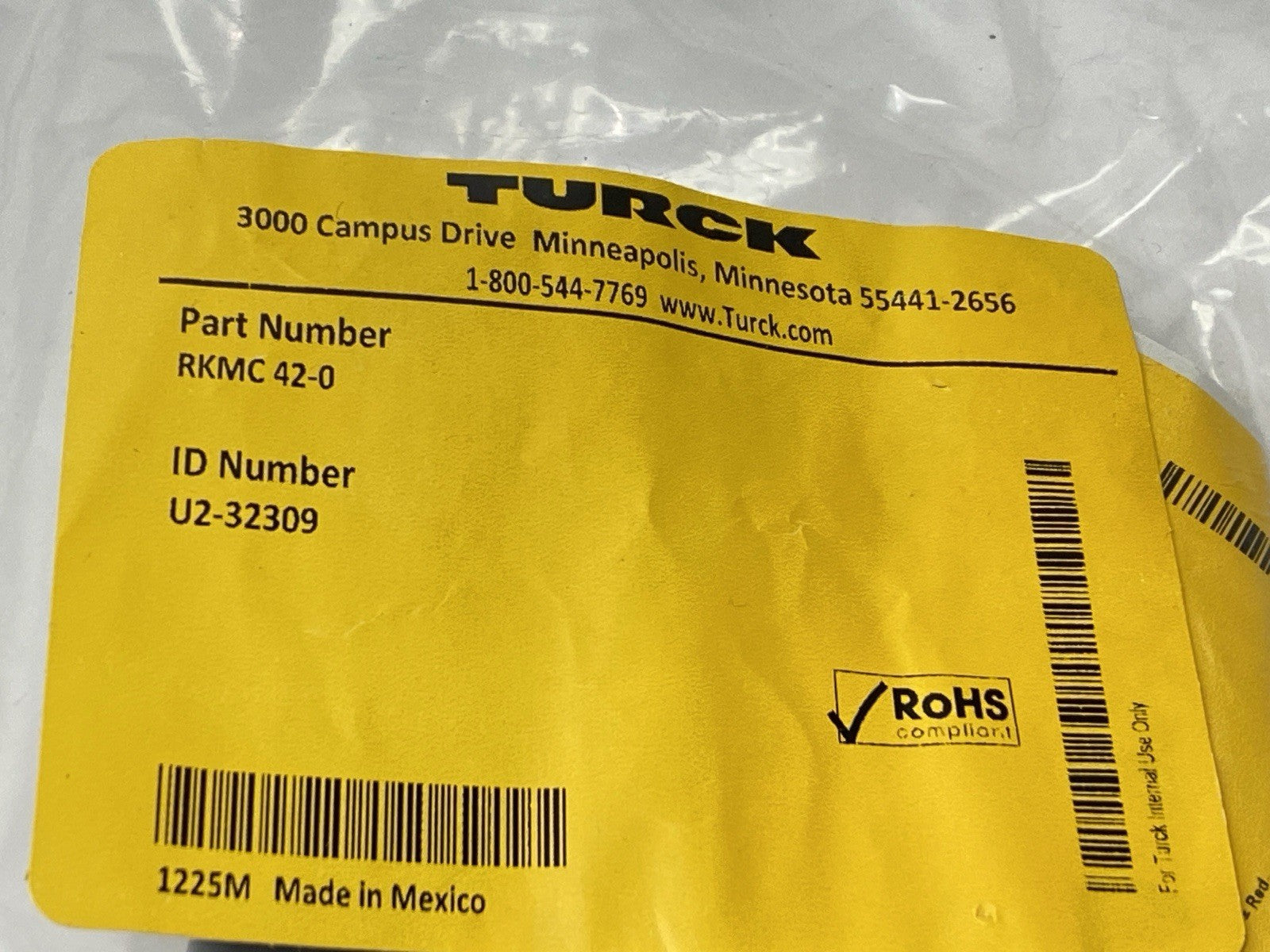 RKMC 42-0 | Turck Field Wireable Connector Female 1-1/8" Powerfast 4-Pin U2-32309 - New - Maverick Industrial Sales