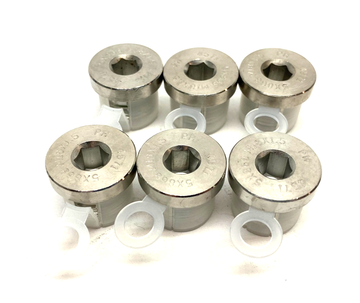 Inner Hex Head M18x1.5 Pipe Fitting Plug, Stainless Steel w/ Seal LOT OF 6 - Maverick Industrial Sales