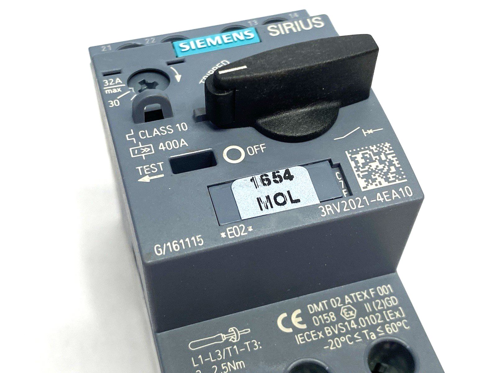 Siemens 3RV2021-4EA10 SIRIUS Motor Protection Circuit Breaker Size S00 - Maverick Industrial Sales