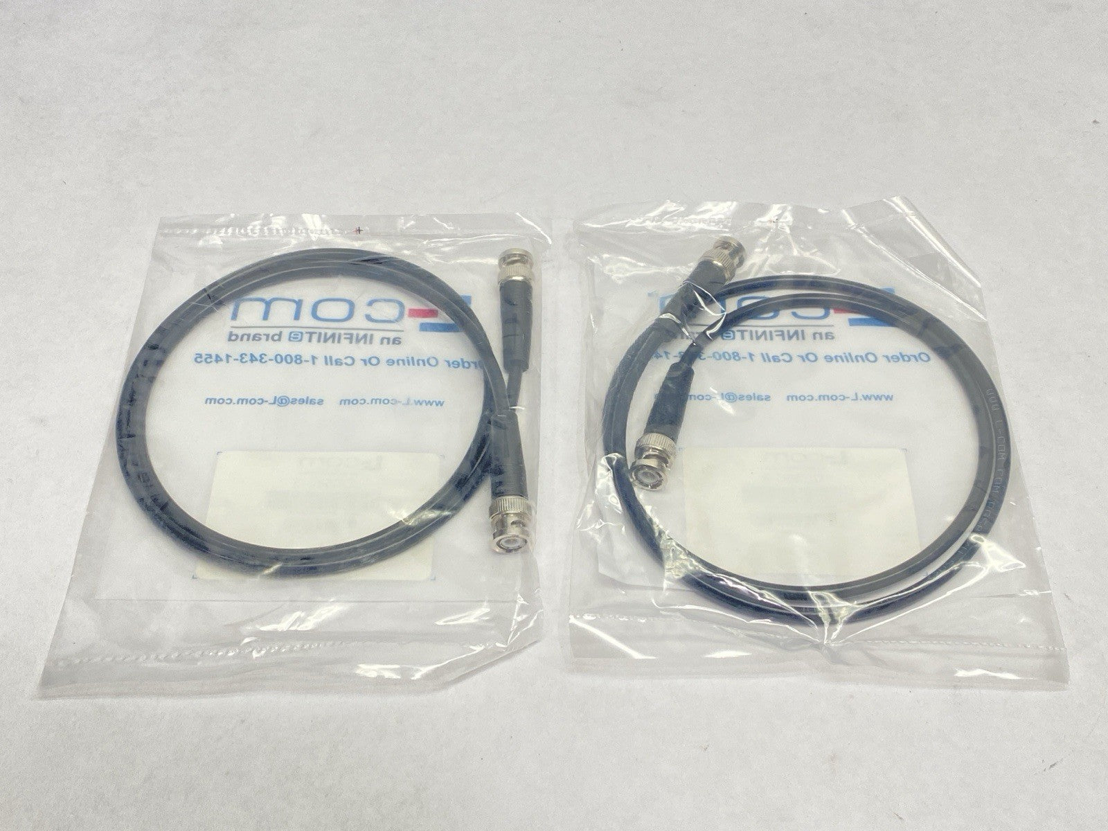 CC58C-3 | L-Com RG58C Coaxial Cable BNC Male / Male 3.0 ft LOT OF 2 - New – Open box - Maverick Industrial Sales