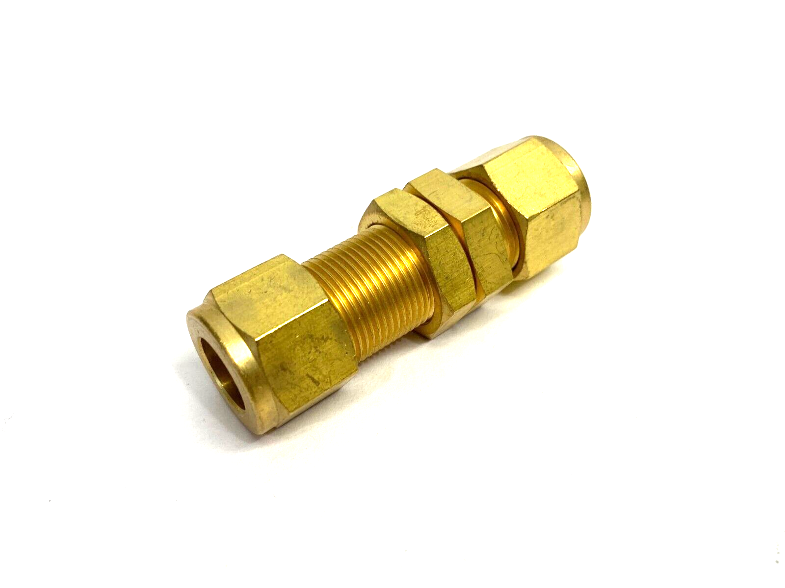 Swagelok B-810-61 Brass Bulkhead Compression Tube Fitting 1/2" OD Tube - Maverick Industrial Sales