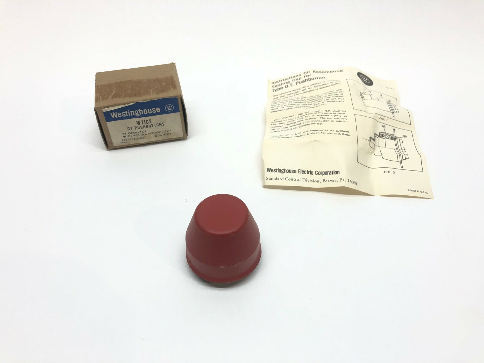 Westinghouse WTIC2 OT Pushbutton PB Operator w/ Watertight Red Cap - Maverick Industrial Sales