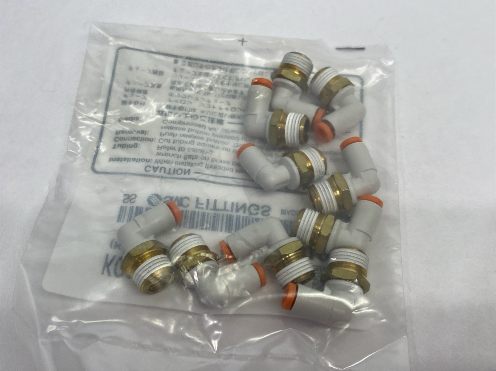 KQ2L01-34AS | SMC One-Touch Pneumatic Male Elbow Connector Fitting 10-PACK - New - Maverick Industrial Sales