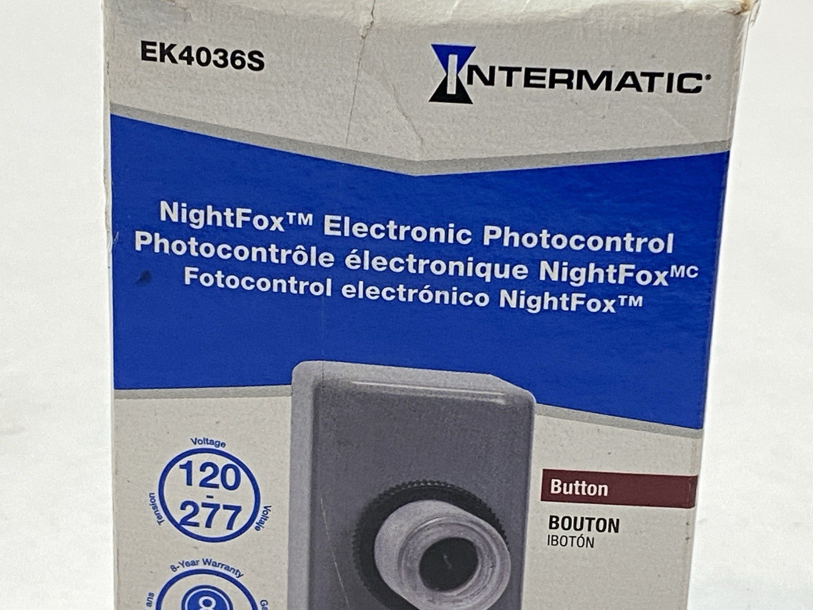 EK4036S | Intermatic NightFox Premium Button Mount Electronic Photocontrol 120V - New – Open box - Maverick Industrial Sales