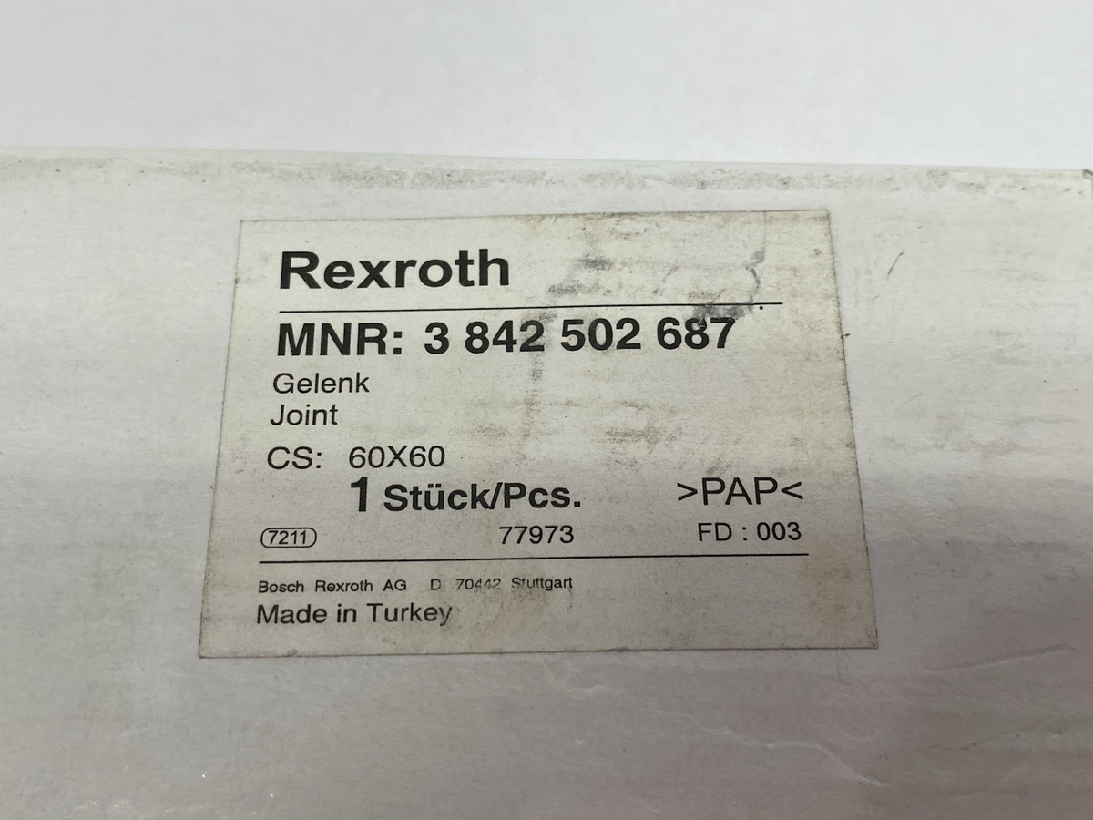 3842502687 | Bosch Rexroth Profile Connection Joint 60X60, 182 degree Swivel Range - New – Open box - Maverick Industrial Sales