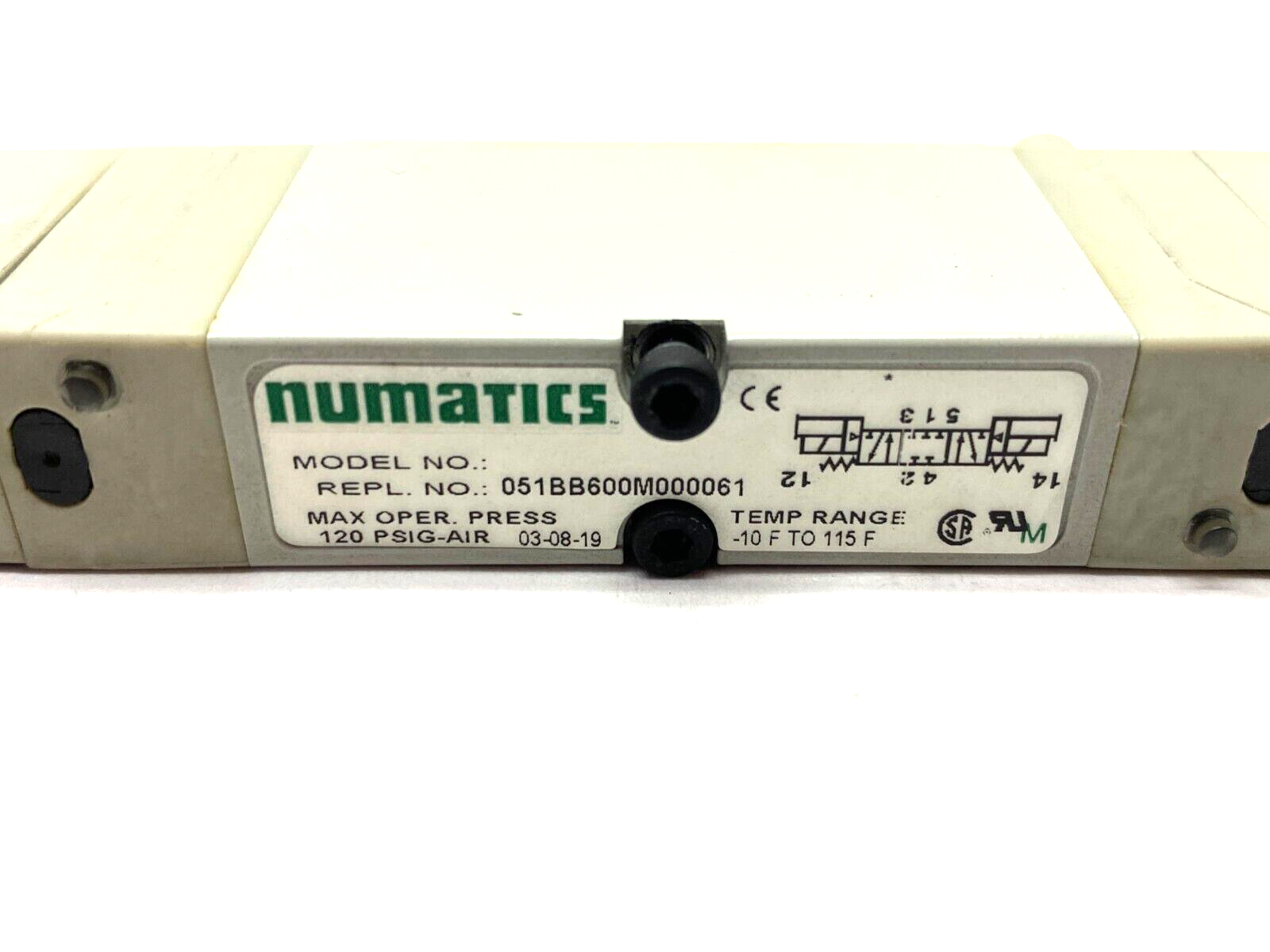 Numatics 051BB600M000061 Pneumatic Solenoid Valve 3-Pos 4-Way 24VDC 120psig - Maverick Industrial Sales
