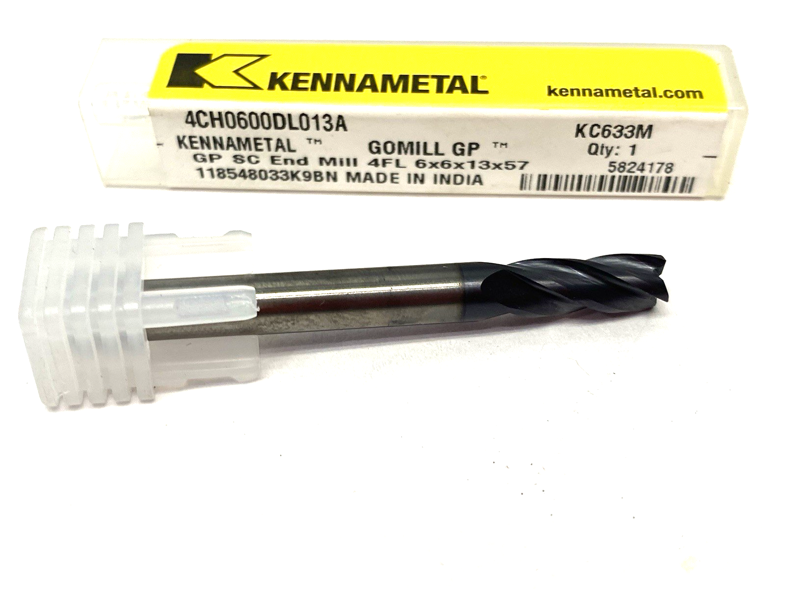 5824178 | Kennametal GOmill™ GP Beveled 4-Channel Smooth Handle 4CH0600DL013A - New – Open box - Maverick Industrial Sales