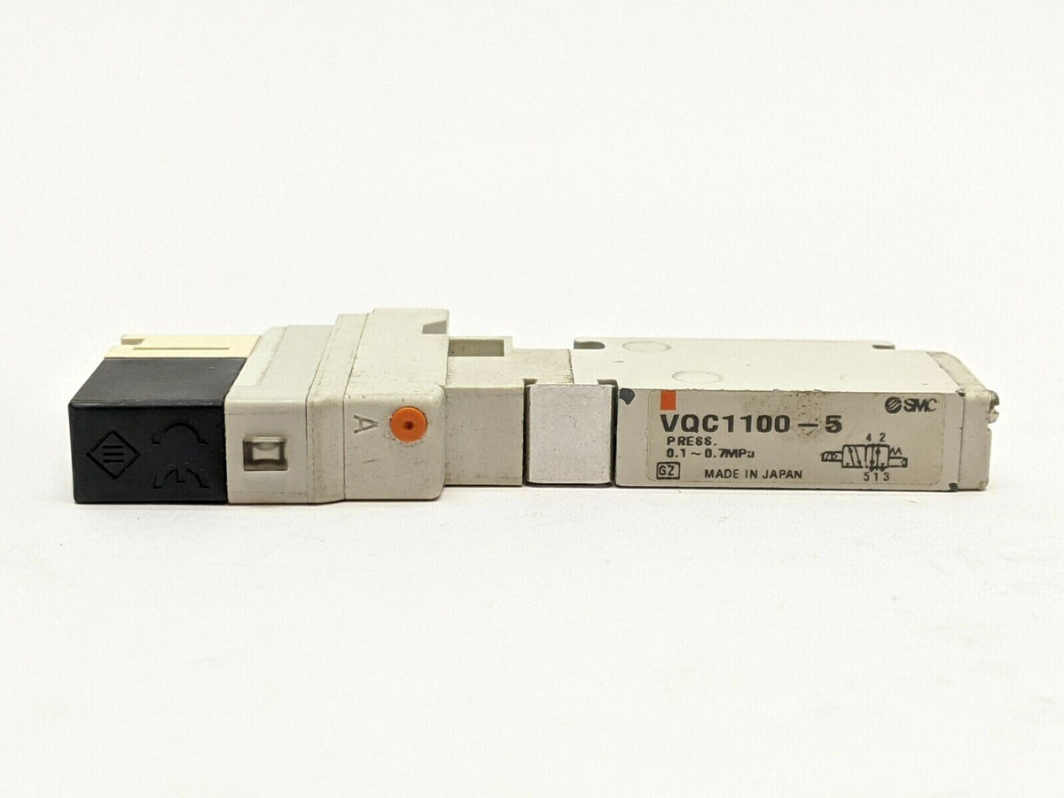 VQC1100-5 | SMC Single Solenoid Plug-in Valve 5 Port - Used - Maverick Industrial Sales