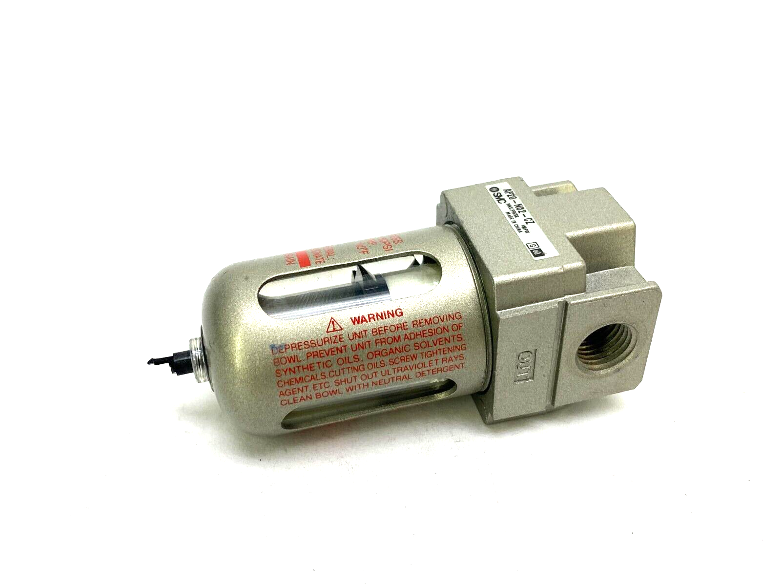 SMC AF20-N02-CZ Modular Air Filter 150psi 1/4" Ports MISSING DRAIN CAP - Maverick Industrial Sales
