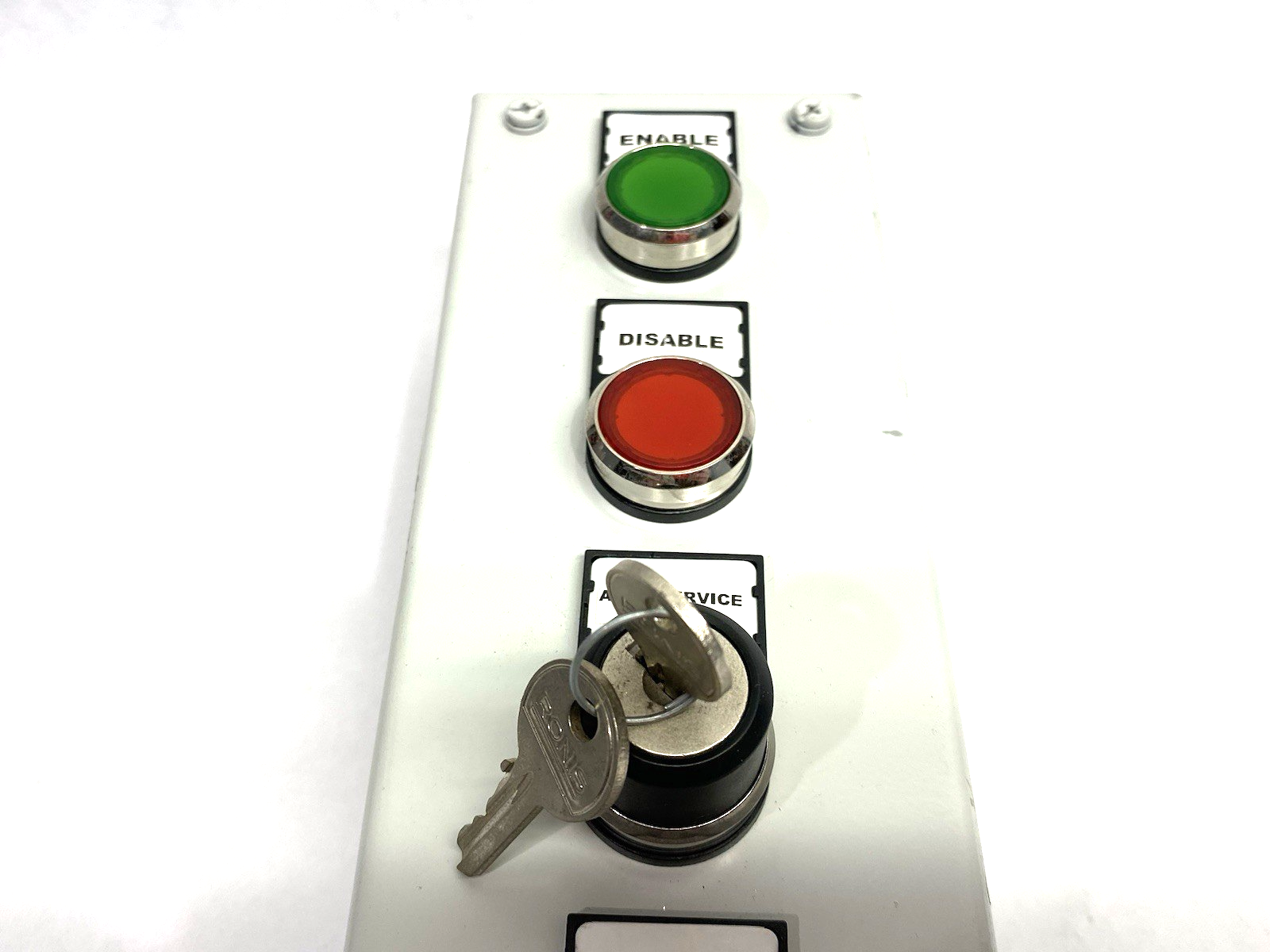None | Operator Pushbutton Enclosure Control Assembly, Enable, Disable, E-Stop, Key - Used - Maverick Industrial Sales