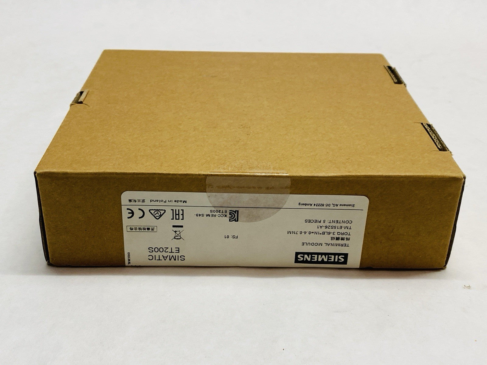 Siemens 6ES7 193-4CA40-0AA0 SIMATIC ET200S Terminal Modules BOX OF 5 - Maverick Industrial Sales