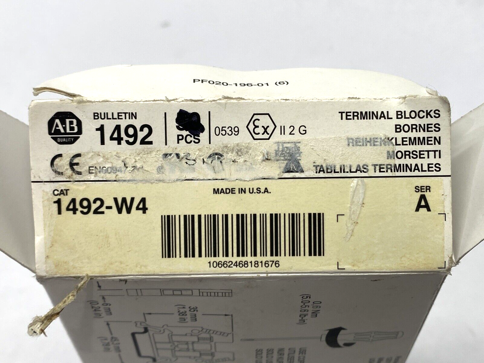 Allen Bradley 1492-W4 Ser. A Terminal Blocks LOT OF 48 - Maverick Industrial Sales
