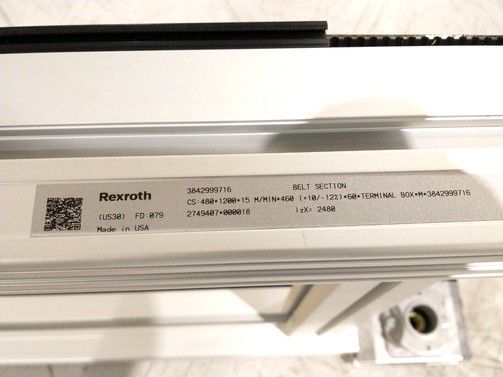 Bosch Rexroth 3842999716 Belt Section BS 2 1200mm Length NO MOTOR - Maverick Industrial Sales