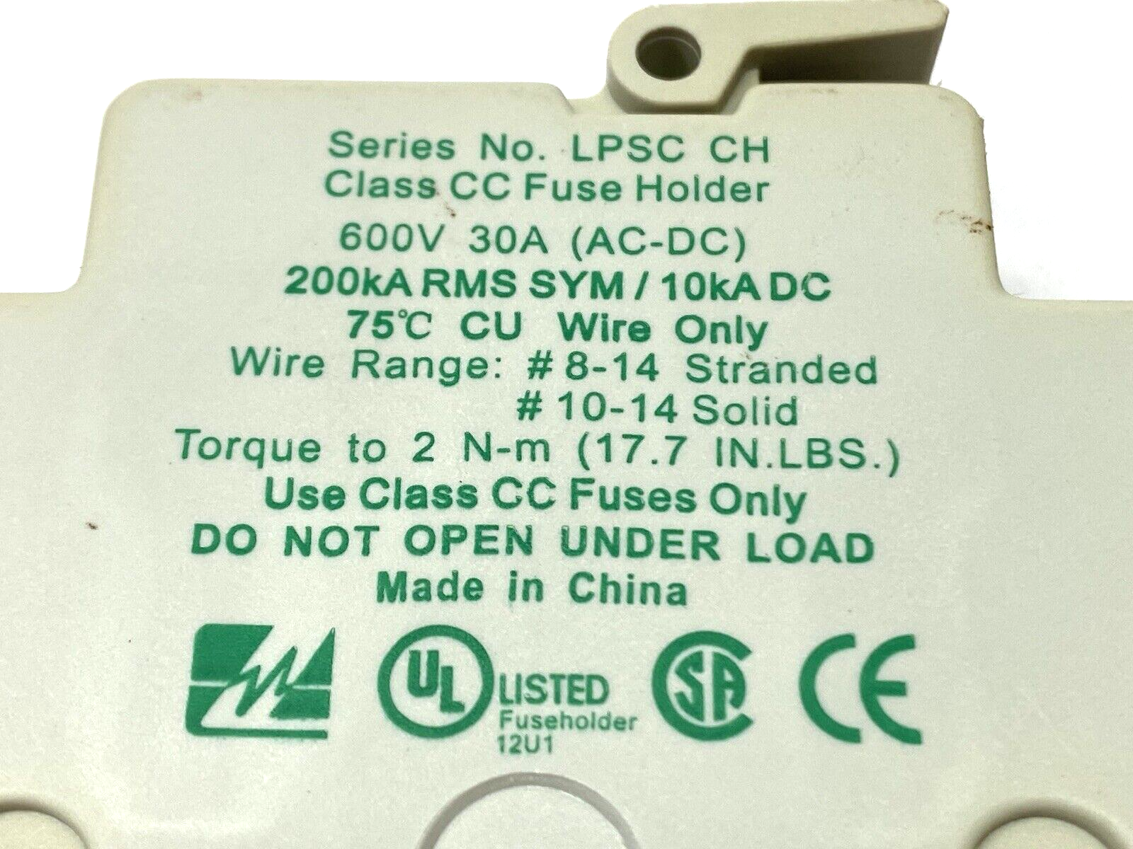 Littlefuse LSPC CH Fuse Holder 1-Pole w/ Fuses 600V 30A LOT OF 3 - Maverick Industrial Sales