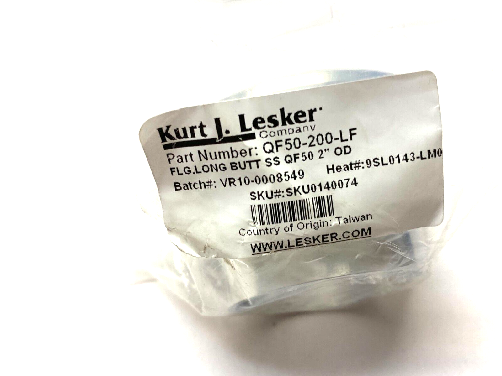 Kurt J. Lesker QF50-200-LF Long Butt Flange Stainless Steel 2" OD QF50 - Maverick Industrial Sales