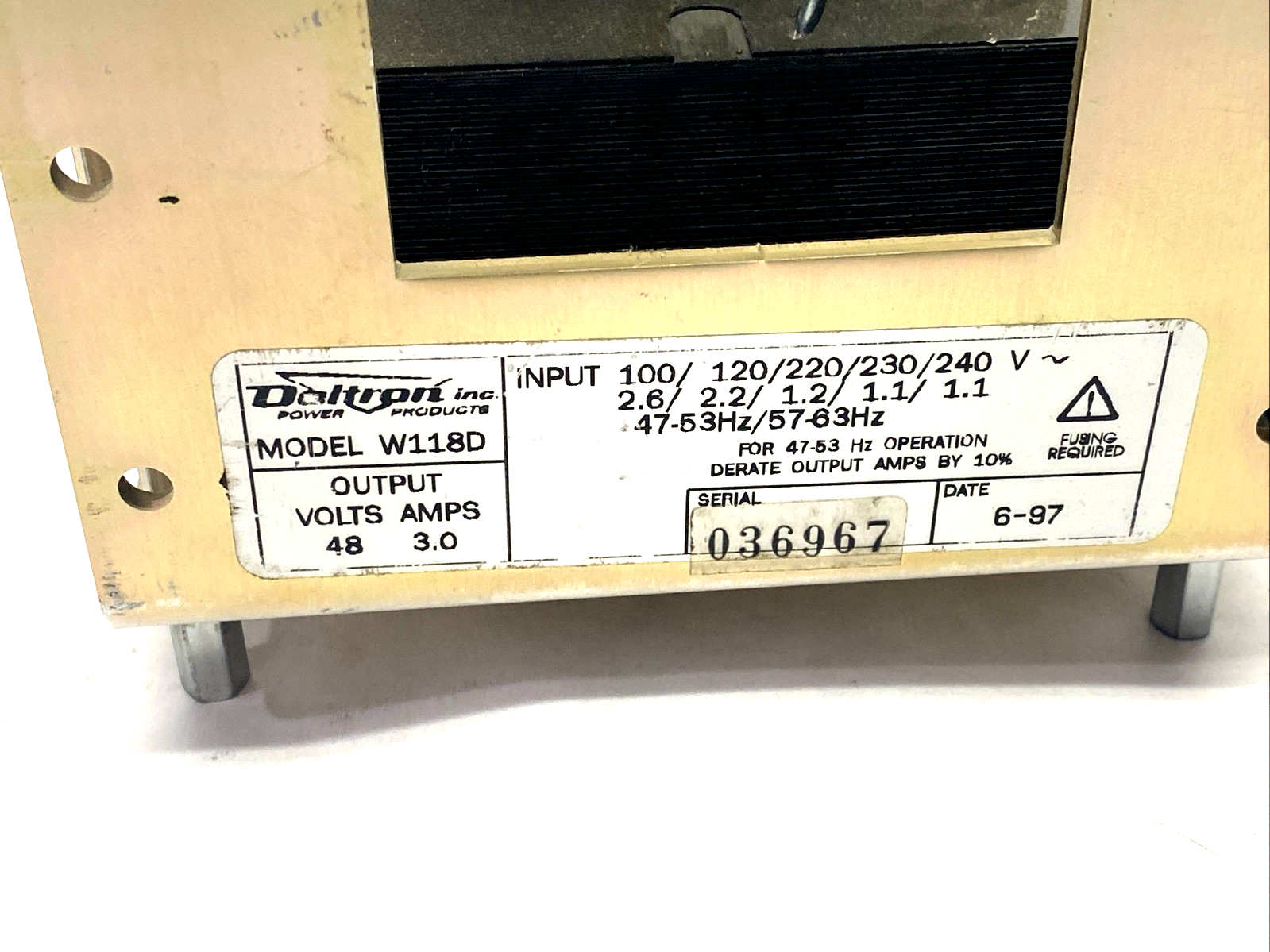 Deltron W118D Power Supply 100-240VAC In 48V 3A Out - Maverick Industrial Sales