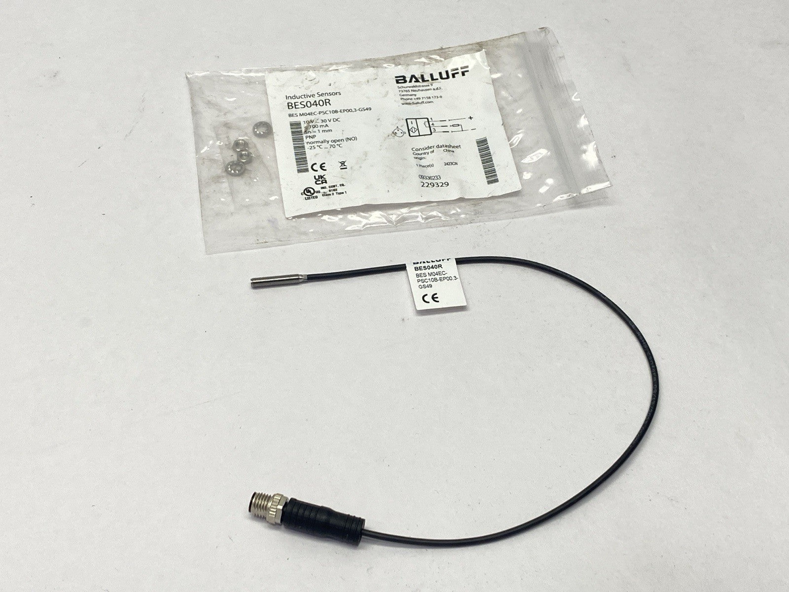 Balluff BES040R Inductive Proximity Sensor 10-30VDC BES M04EC-PSC10B-EP00,3-GS49 - Maverick Industrial Sales