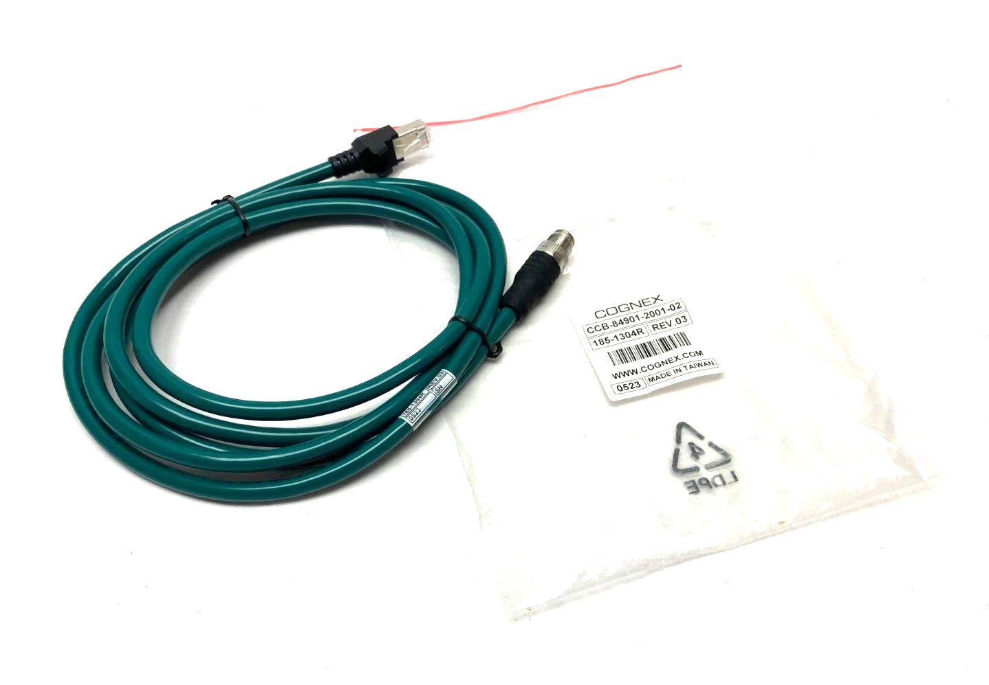 Cognex CCB-84901-2001-02 In-Sight Ethernet Cable RJ45 to M12 X-Coded 185-1304R - Maverick Industrial Sales