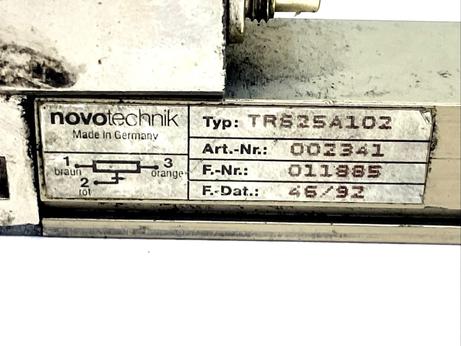 TRS25A102 | Novotechnik Potentiometric Transducer 002341 MISSING SCREWS - Used - Maverick Industrial Sales