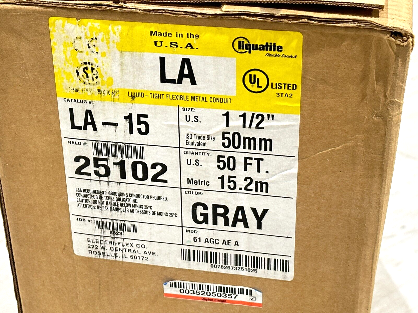 Electri-Flex 25102 Type LA Conduit 1-1/2in LA Gray Jacketed 50ft - Maverick Industrial Sales