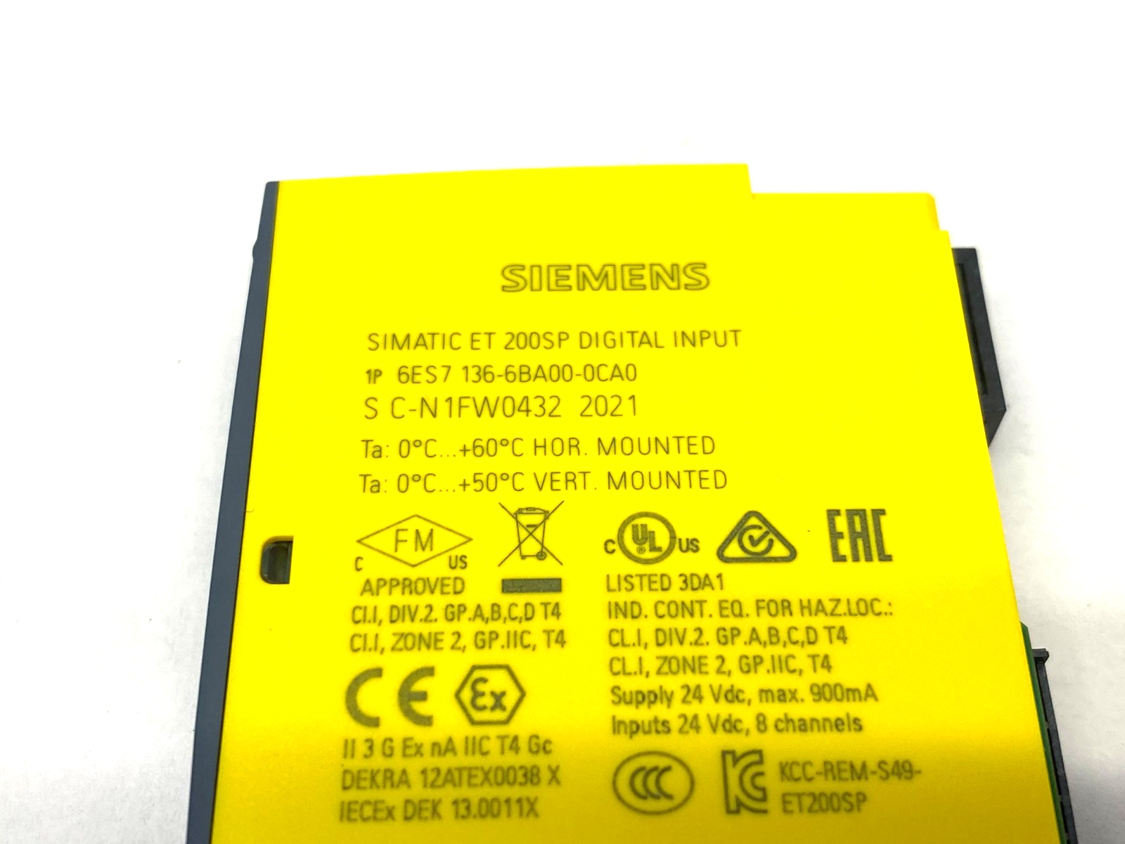 Siemens 6ES7 136-6BA00-0CA0 SIMATIC ET 200SP Digital Input Module F-DI 8x 24VDC - Maverick Industrial Sales