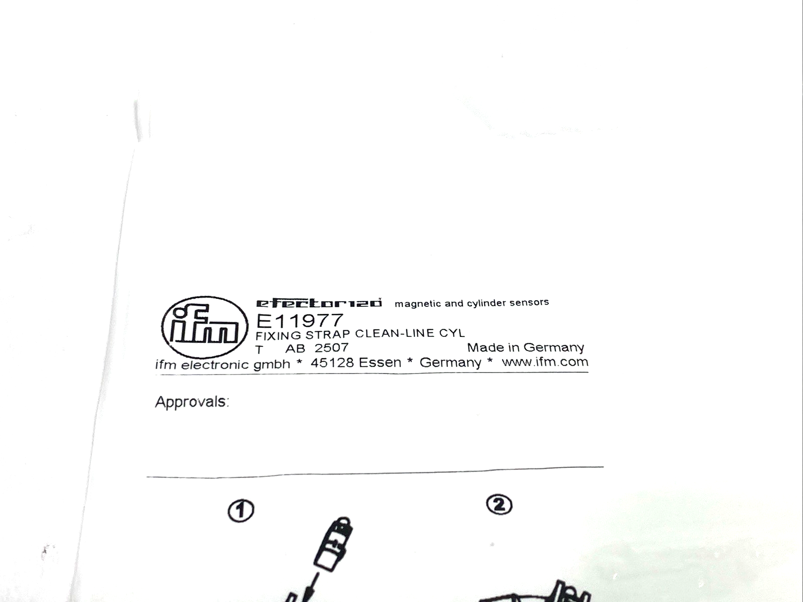 ifm E11977 Fixing Strap For Smooth Body Cylinder FIXING STRAP CLEAN-LINE CYL 2PK - Maverick Industrial Sales