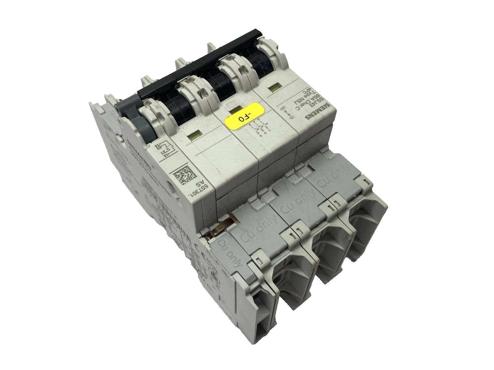 Siemens 5SJ4360-7HG41 Miniature Circuit Breaker 3P 60A w/ 5ST3010-0HG Switch - Maverick Industrial Sales