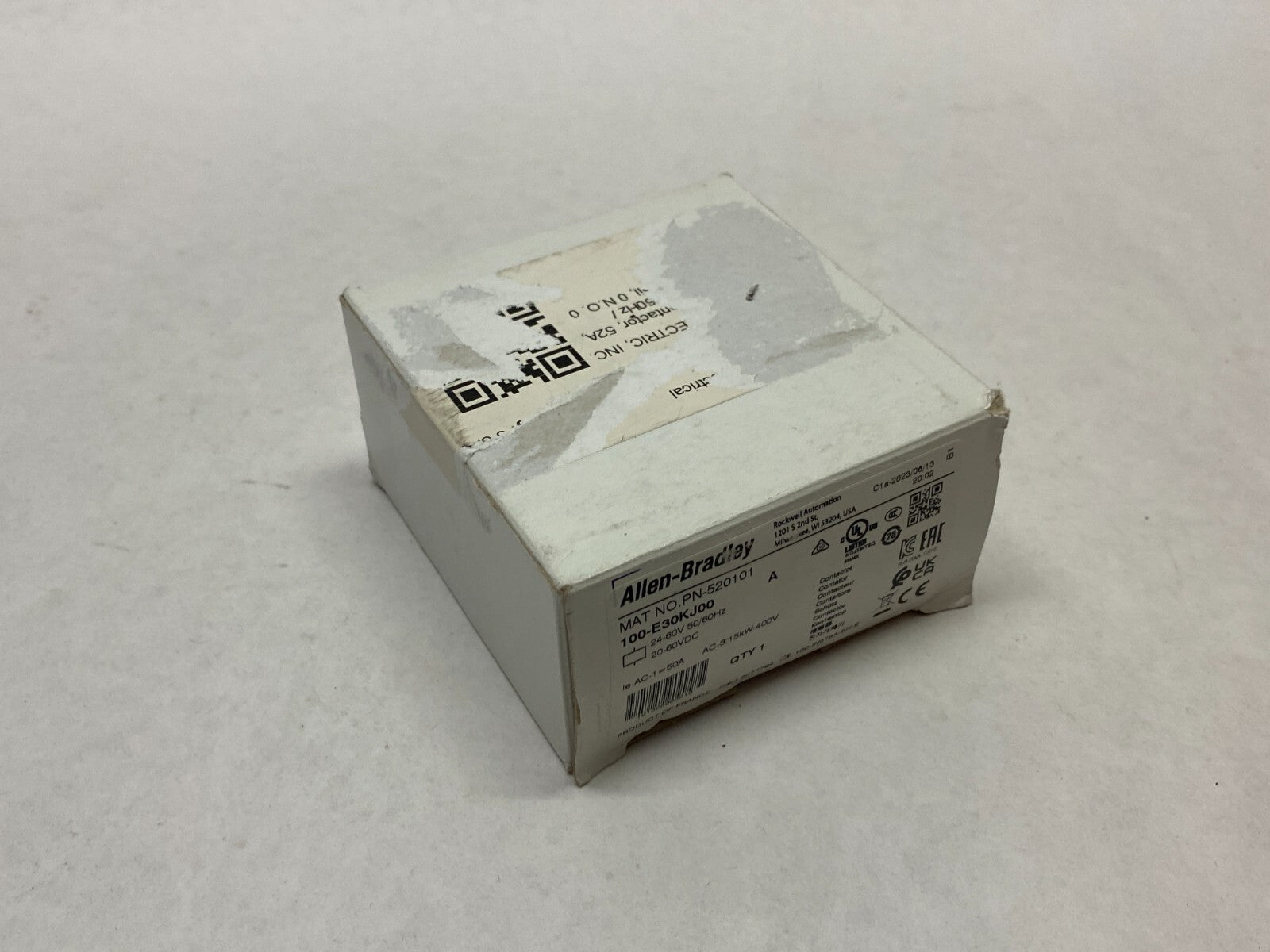Allen Bradley 100-E30KJ00 Ser. A Non-Reversing Contactor 24-60V BROKEN MOUNT - Maverick Industrial Sales