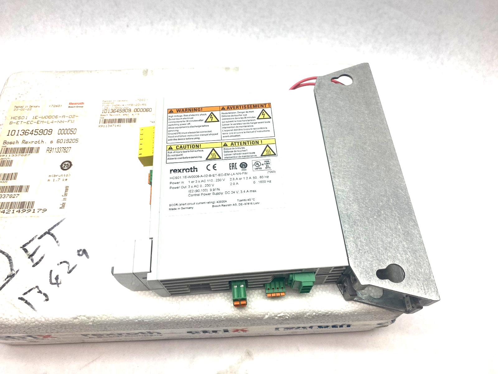 Bosch Rexroth R911337827 Comp. Converter HCS01.1E-W0006-A-02-B-ET-EC-EM-L4-NN-FW - Maverick Industrial Sales