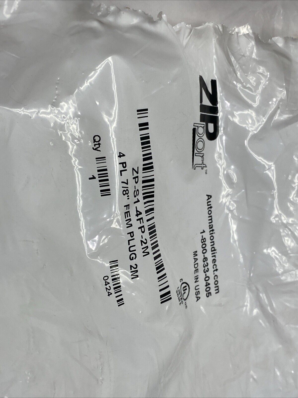 Automation Direct ZP-S1-4FP-2M ZIPport Connection Cordset 7/8" 4-Pin Female 2m - New – Open box - Maverick Industrial Sales