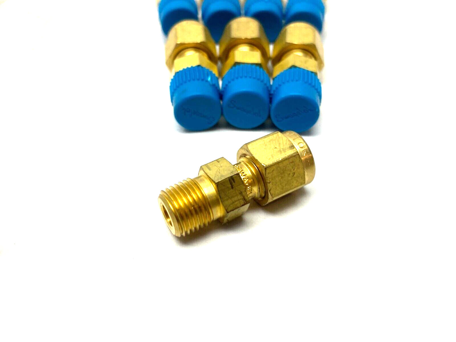 Swagelok B-300-1-2 Brass Compression Tube Fitting 3/16" Tube 1/8" MNPT PKG OF 8 - Maverick Industrial Sales
