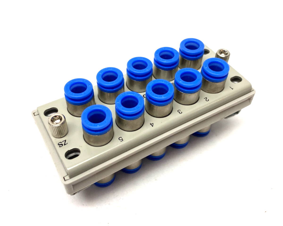 SMC KDM10-08 Multiconnector Pneumatic Manifold 10-Port 8mm - Maverick Industrial Sales