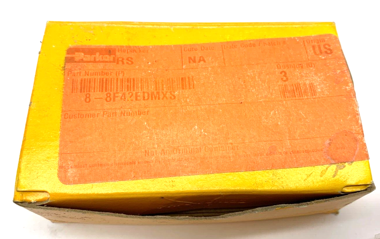 Parker 8-8F42EDMXS Triple-Lok 37 Degree Flare JIC Male Connector BOX OF 3 - Maverick Industrial Sales