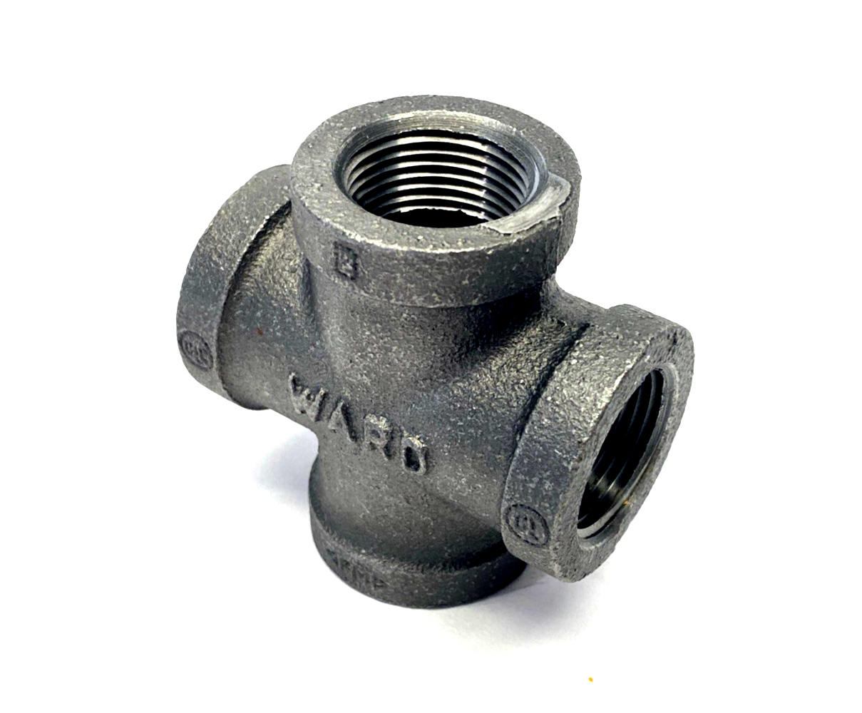FBCR3/4 | Ward Equal Cross Pipe Fitting 3/4" NPT Female, 150 PSI, Iron LOT OF 5 - New Other - Maverick Industrial Sales
