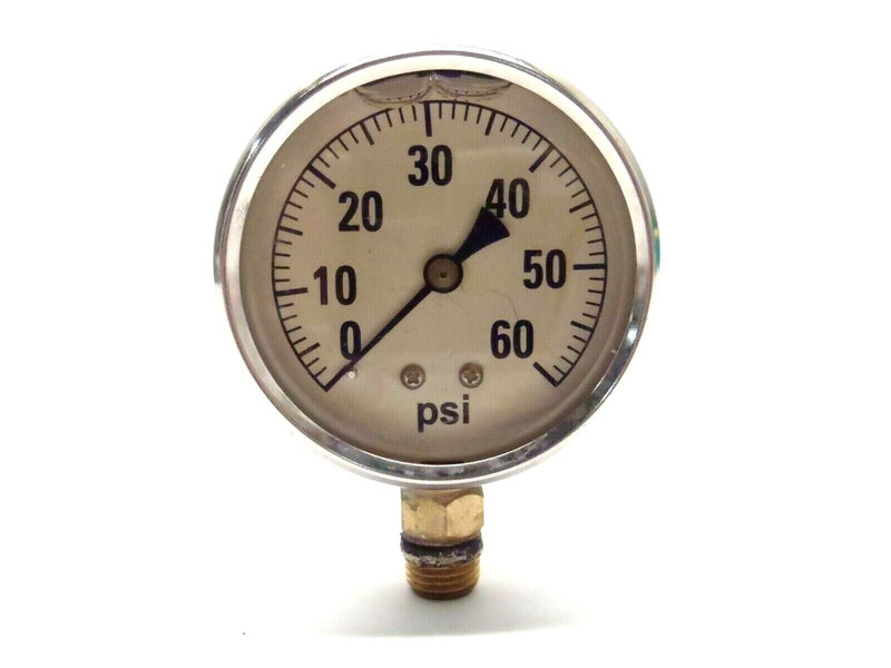 2-1/4" Inch Liquid Filled Gauge 0-60 PSI 1/4 NPT Bottom - Maverick Industrial Sales